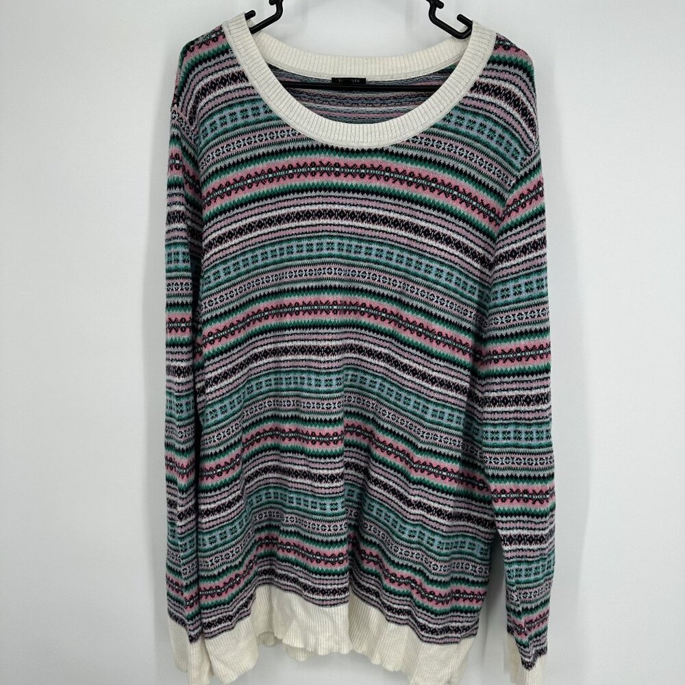 Talbots Plus‎ Fair Isle Crewneck Sweater Size 3X